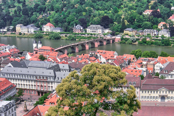 The Old Bridge of Heidelberg over the river Neckar