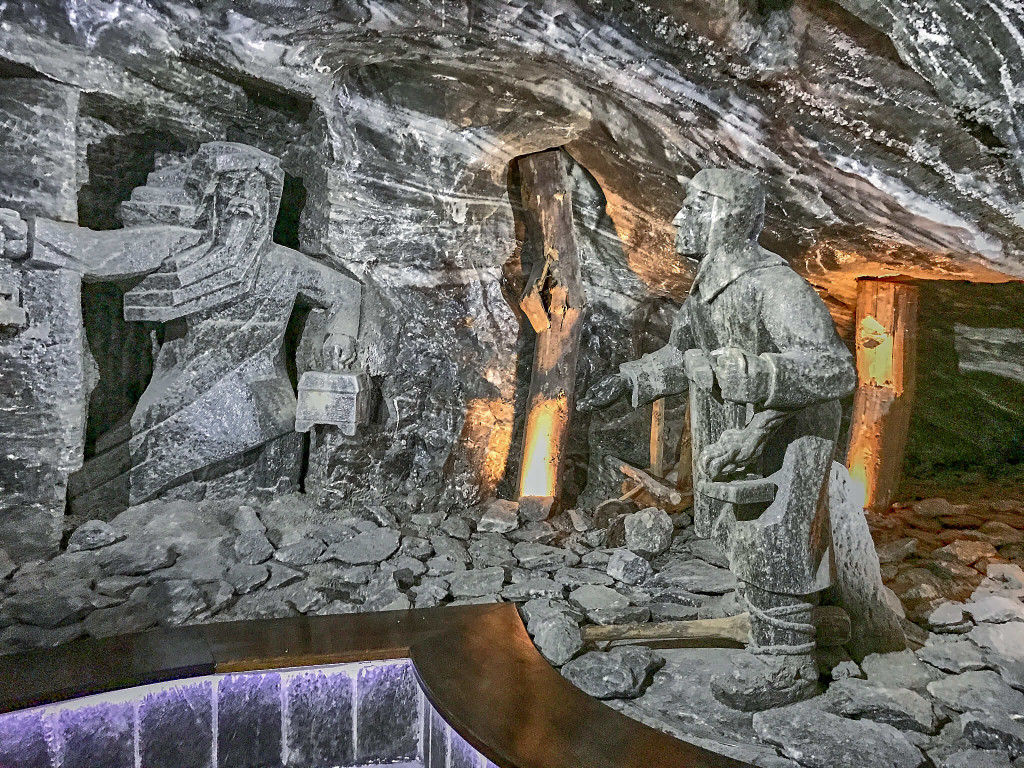 Sculptures from rock salt in Wieliczka Salt Mine