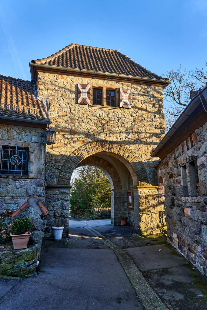 The entrance of the Windeck Castle, Weinheim; day trip from Frankfurt