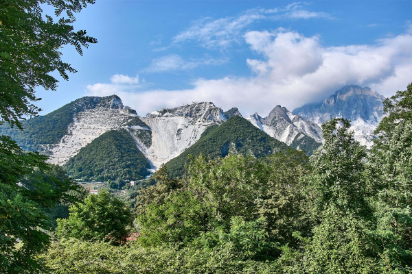 A gorgeous view of marble mountains along the marble route