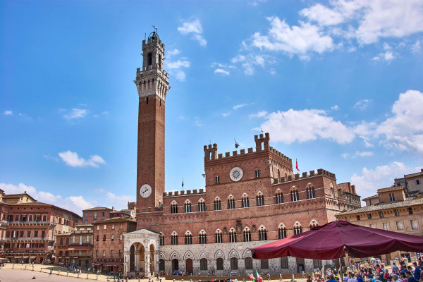 Torre del Mangia in Siena, Tuscany; Day trips from Pisa