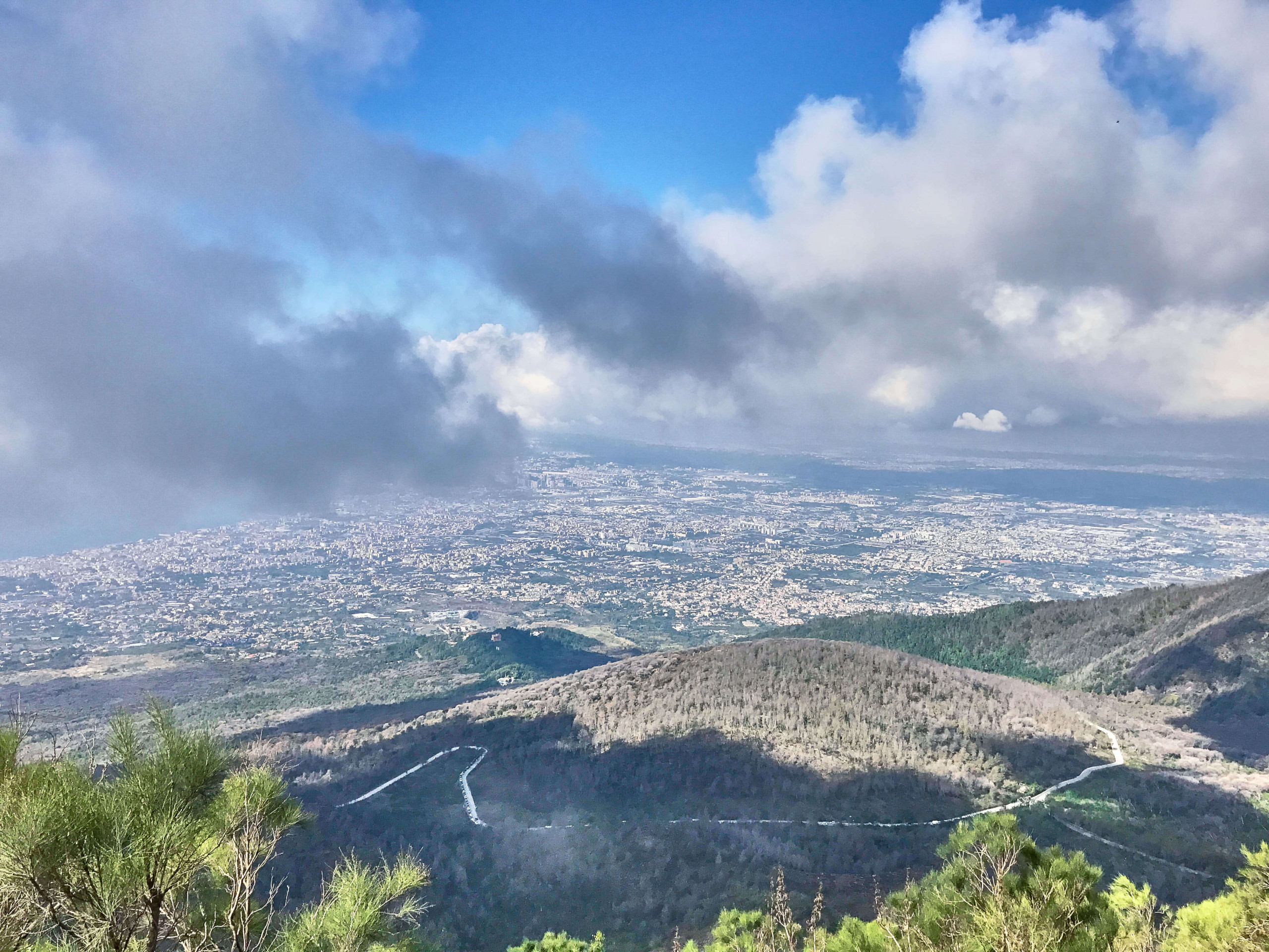 View of Capri from the slope of Vesuvius volcano