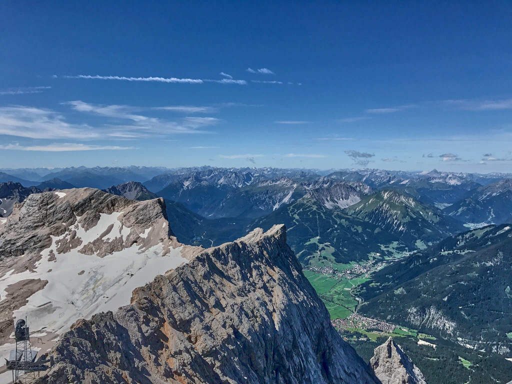 Zugspitze day trip; View over Alps; Germany