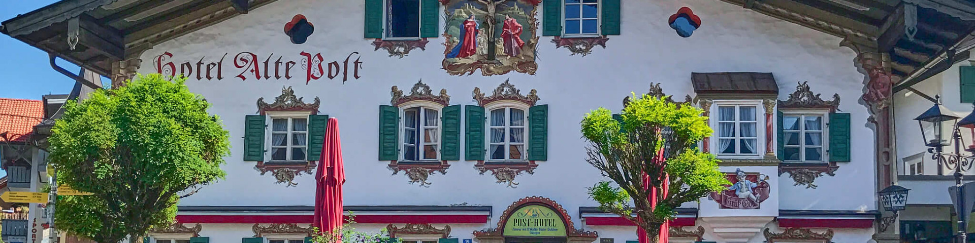 The Post Hotel in the middle of the small town Oberammergau,