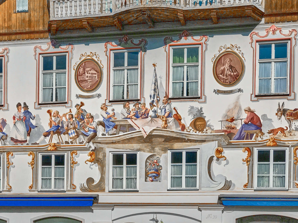 Painted façades (Lüftmalerei) in Oberammergau