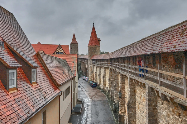 The Old Wall of Rothenburg ob der Tauber; Germany castle route; Germany romantic road