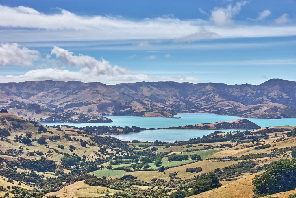 view of the picturesque French village of Akaroa; New Zealand Itinerary 
