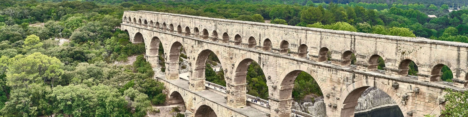 View of Pont Du Gard in the distance