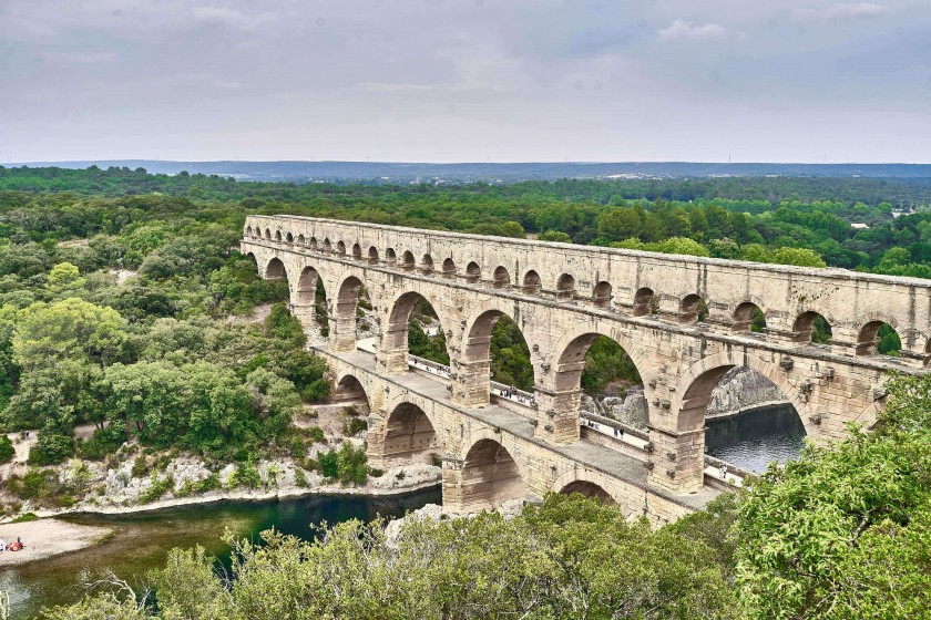 View of Pont Du Gard in the distance