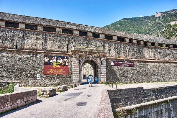The main entrance of Villefranche-de-Conflent, Pyrenees, France