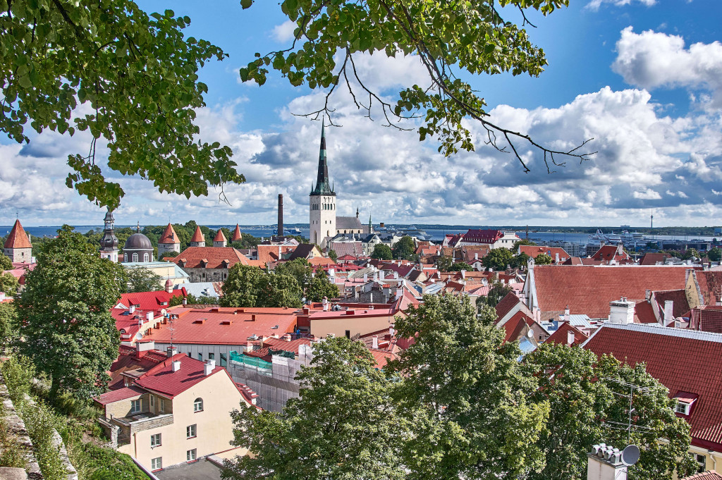 View from the Kohtuotsa viewing platform north-east of the Toompea Castle; Baltic road trip itinerary