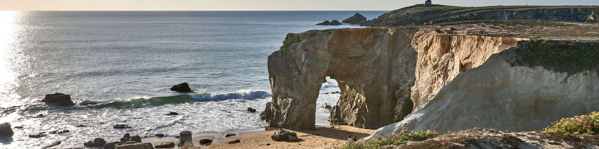 Arche De Port Blanc Roche Percée on Wild West Coast of Quiberon Peninsula, Brittany France
