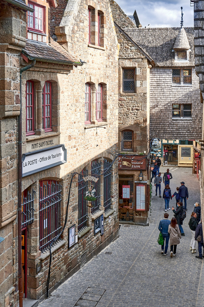 The entrance gate of Mont Saint Michel seeing from the Grand Rue