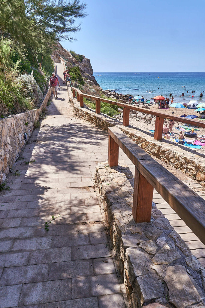 Walk way near Platja dels Capellans, a beach near Salou, Spain