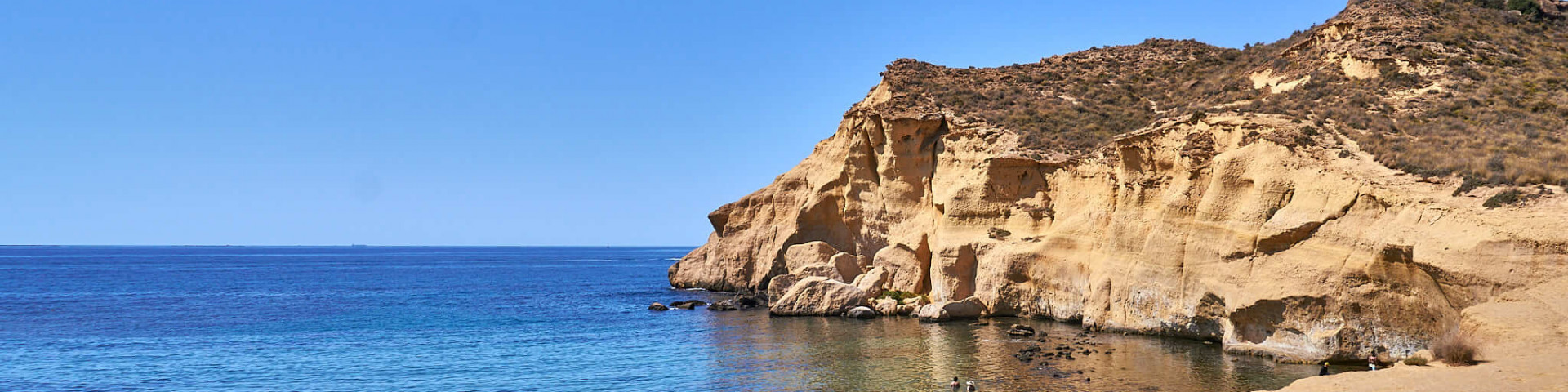 Playa de los Cocedores, a beach famous for coves on the Spanish Mediterranean coast