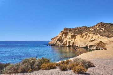 Playa de los Cocedores, a beach famous for coves on the Spanish Mediterranean coast