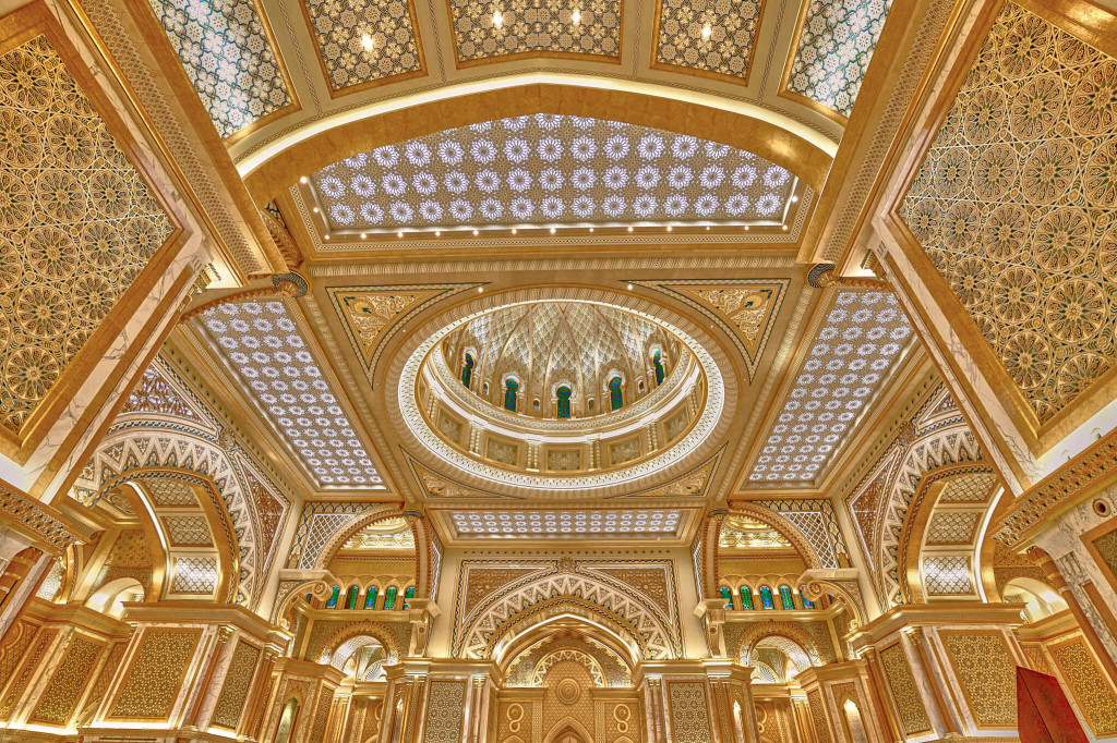 The Dome of the main hall from Sheikh Zayed Grand Mosque in Abu Dhabi, UAE
